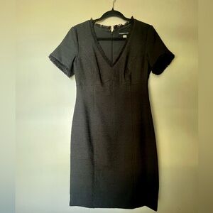 Andrew Marc Black Textured Midi Dress